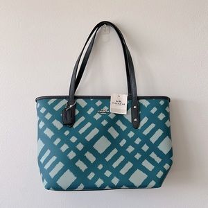 Coach Wild Plaid Mini City Zip Tote - NWT